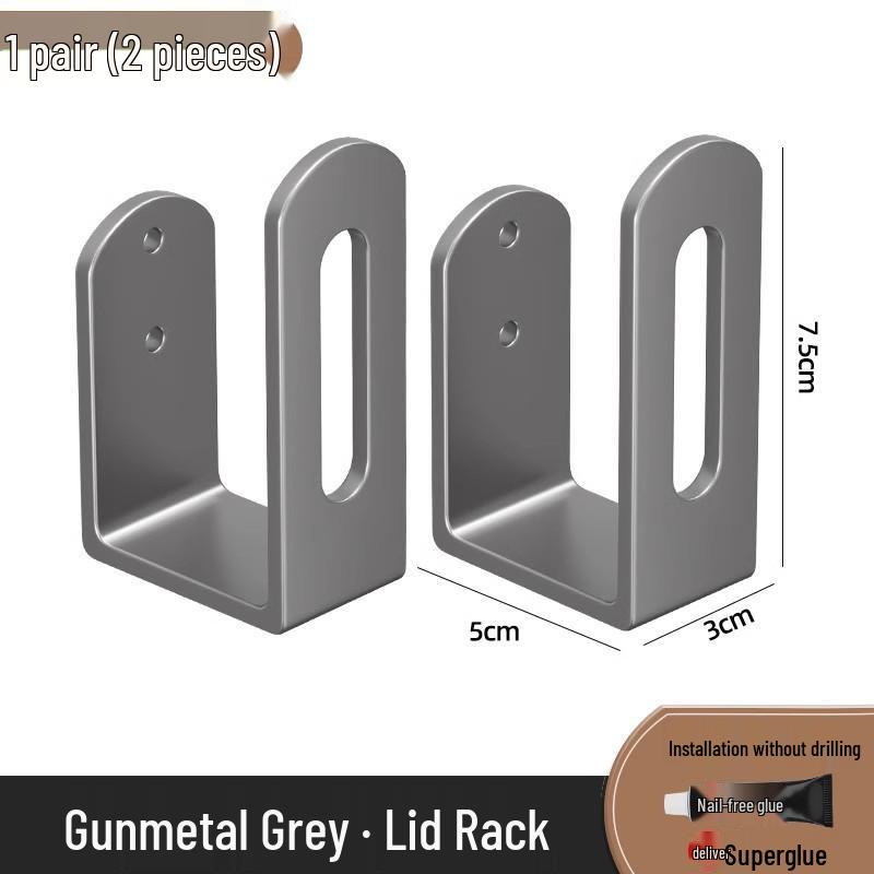 Wall-Mounted Kitchen Storage Rack for Cutting Boards & Pot Lids, No-Drill Multifunctional Shelf