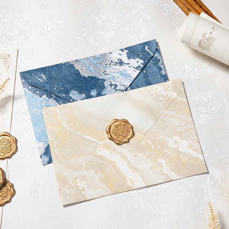 In-Stock Western-Style Gilded Love Letter Envelopes & Gold Embossed Letter Paper Set