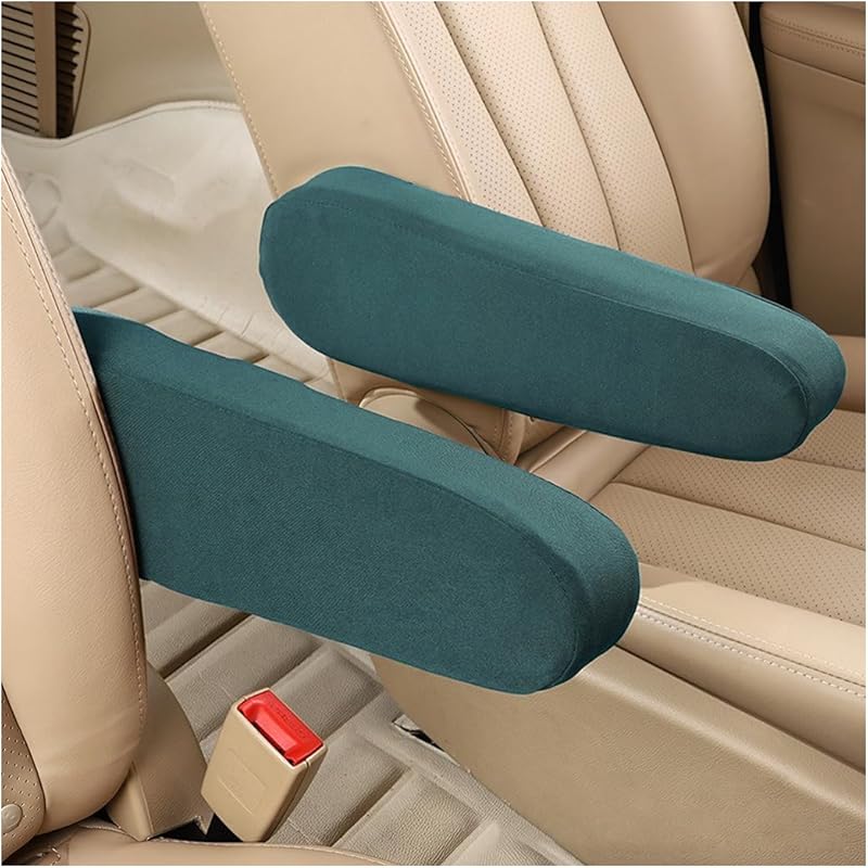 AUCELI 2 Pcs Car Front Seat Armrest Covers, Cloth Fabric Armrest Protectors, Direct Replacement Center Console Lid Armrest Cover Skin, Universal