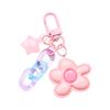 Shiny Five Petal Flower Star Keychain Candy Color Alloy Bag Charm Accessory Decoration For Women Girls Lady