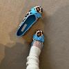 Sheepskin Version~ French Evening Breeze Bow Leopard Print Single Shoes Round Head Ballet Shoes One Pedal Shallow Mouth Flat Shoes Women