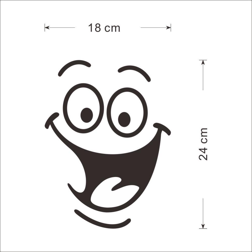 Funny Smile Toilet Stickers Lovely Wall Decal Home Decor Art PVC Vinyl Bathroom Decoration Waterproof Home Decoration Stickers