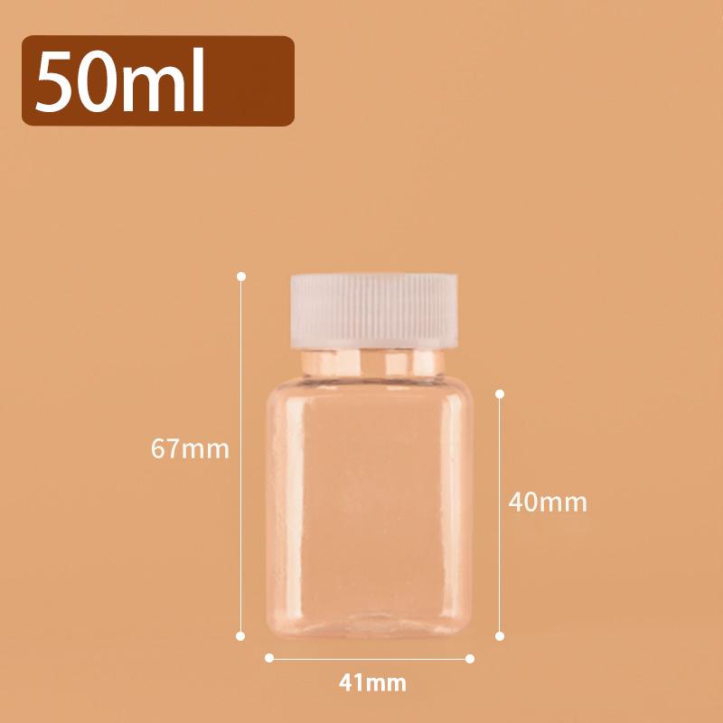 Transparent Refillable Plastic Bottle 15ml 30ml 50ml 100ml 250ml 500ml White Cap Leakproof for Essential Oil Perfume Storage