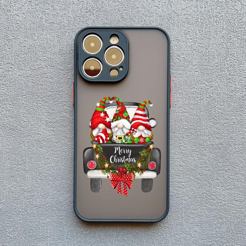 Coque de téléphone Arbre de Noël Joyeux Père Noël Pour iphone 15 14 13 12 11 Pro Max Mini XS XR X 8 Plus Paysage Coques Arrière Anti-Choc