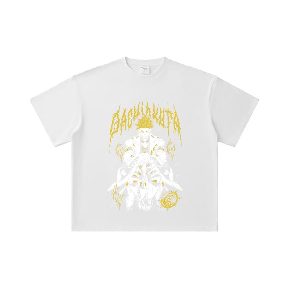260 GSM Doppelgarn 32er Zähl Garn 100% Baumwolle Gachiakuta V3 Enjin Druck Unisex Schweres Baumwoll T-Shirt