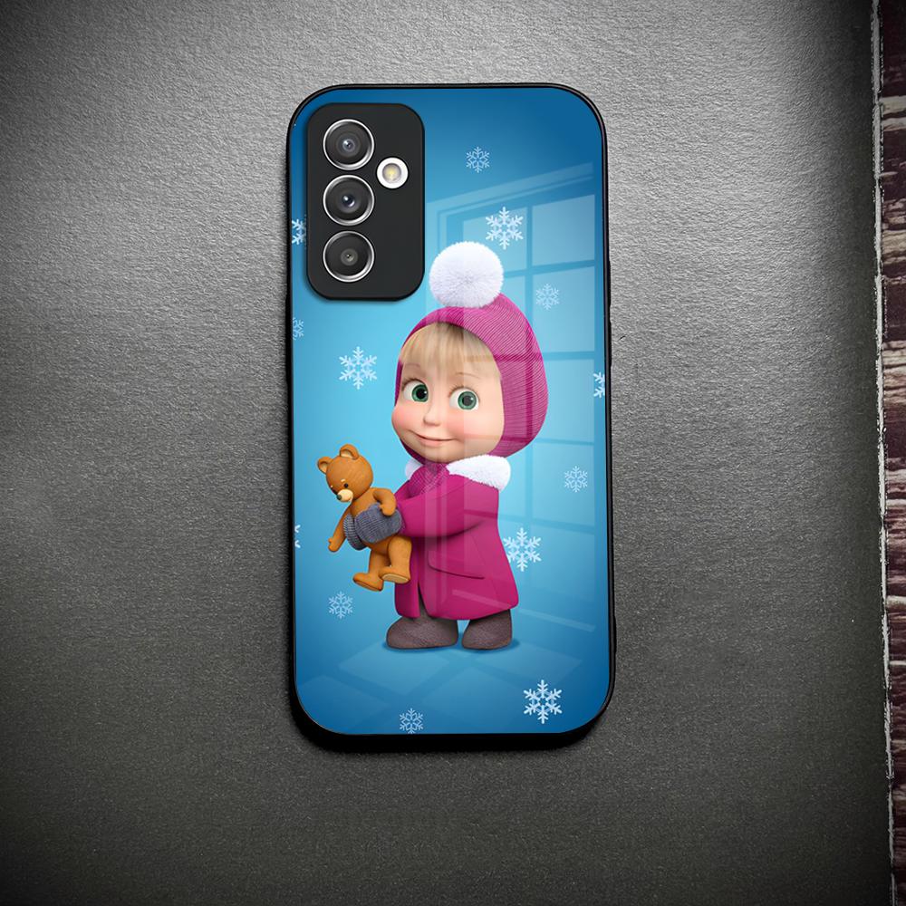 M-Masha Russian Animation B-Bear Phone Case Glass For Samsung Galaxy S23 S25 S24 S21 S22 S20 Ultra Fe Plus A34 A15 A14 Cover