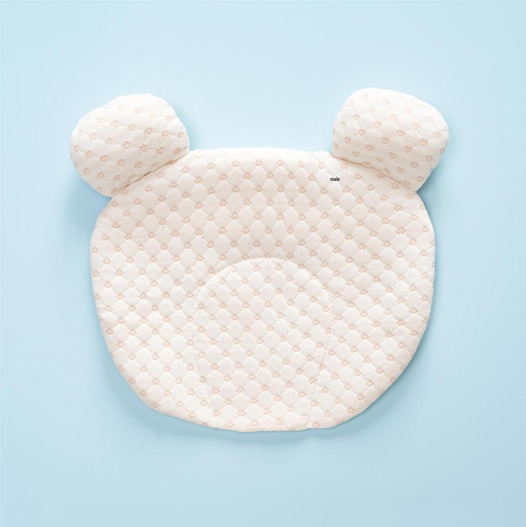 Colored Cotton U-Shaped Little Bear Baby Pillow - Breathable Latex for Newborns, Suitable for All Seasons.