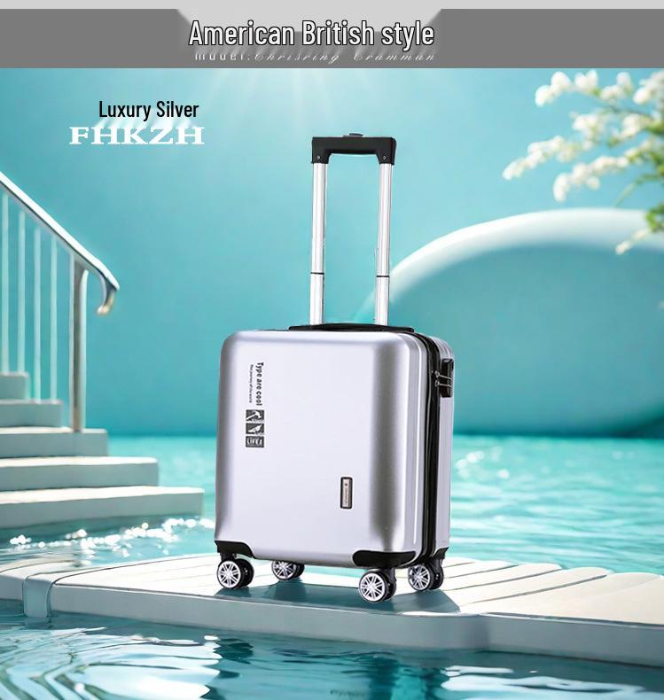 18" Carry-on Travel Suitcase with Universal Wheels and Lock, Sturdy Trolley Case for Students, 20" Version Available