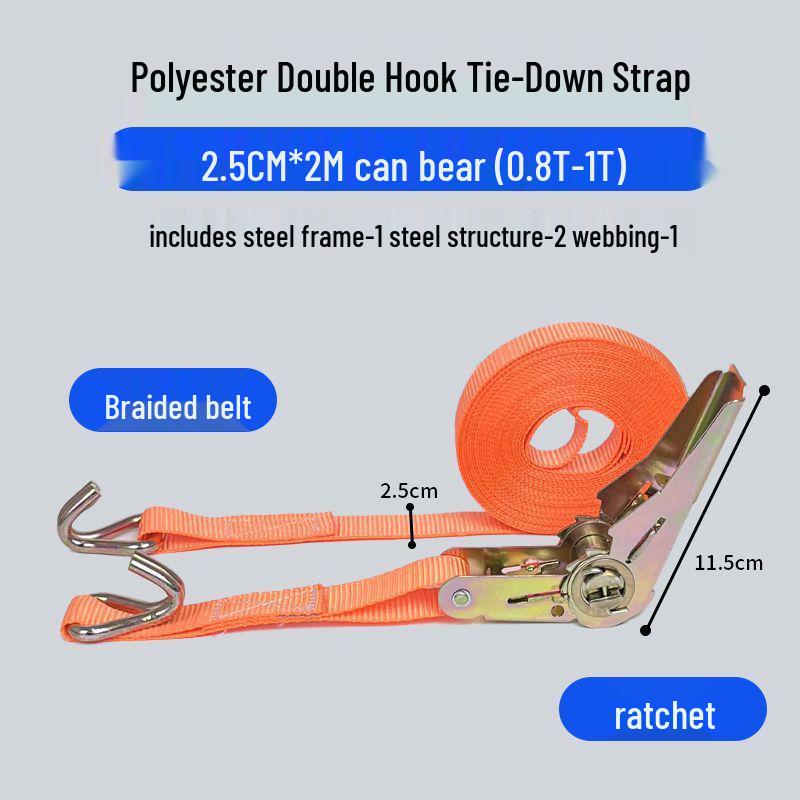 Heavy-Duty Wide & Thick Ratchet Tie-Down Straps for Cargo & Towing
