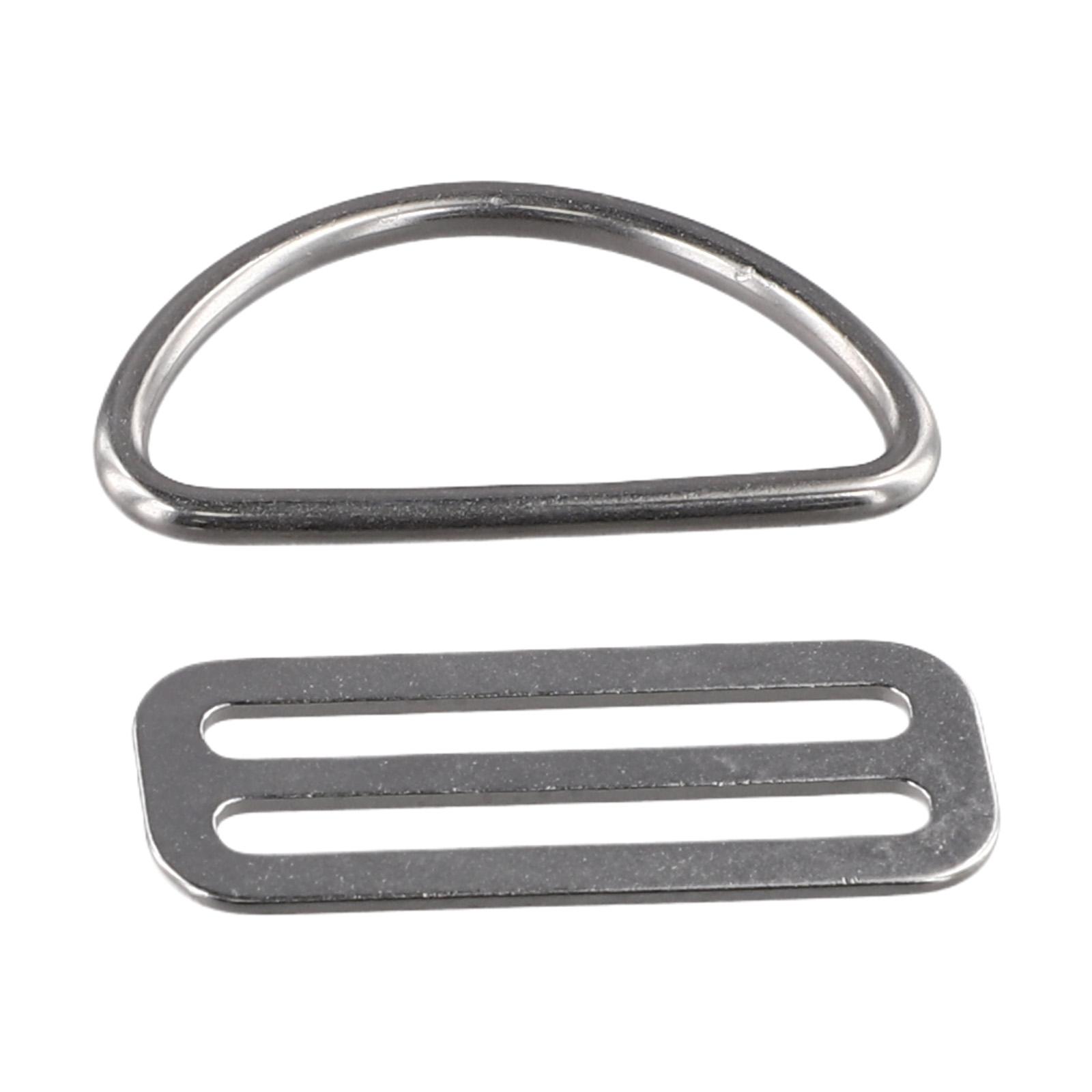 

D Ring Lightweight Portable Silver Stainless Steel 1 pair