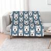 West Highland Terrier - Westies - Westie Dogs - Blue Throw Blanket Shaggy Furry Soft Blanket for Bedroom Living Room