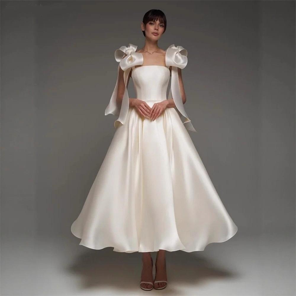 1011 Nuevo Diseño de Velos con Lazo de Tirantes Fiesta de Banquete Vestido Diario Compromiso Fotografía de Viaje Vestido Elegante