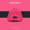 Sweet and Cool Hot Girl Pink Letter Knitted Hat Children Autumn and Winter Warm Versatile Face Small Wool Hat