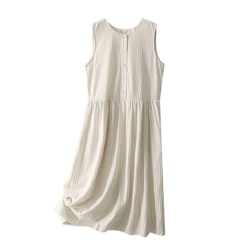 Spring and summer striped loose vest dress