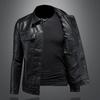 2023 Men's Slim Fit Biker Leather Jacket with Turn-Down Collar