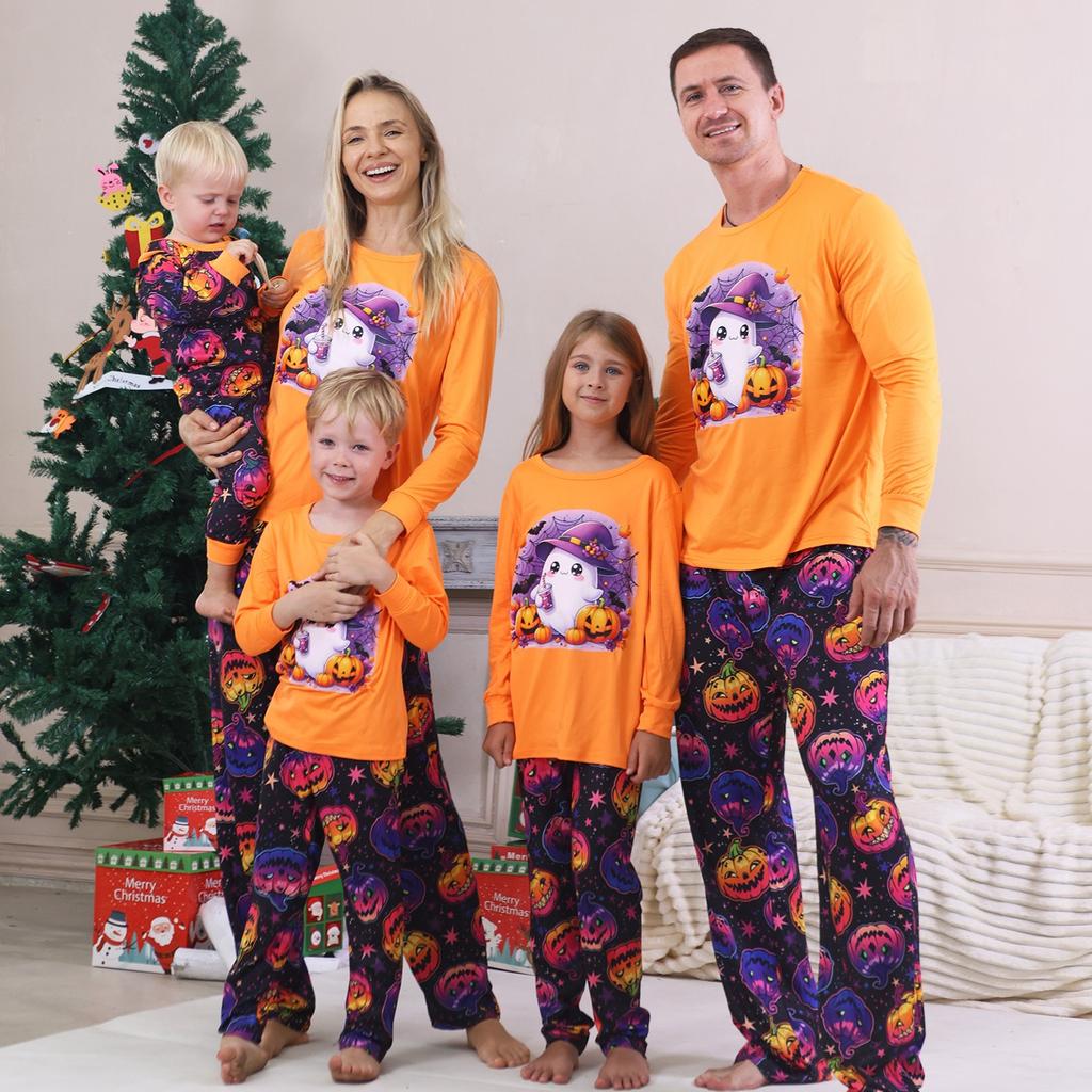 Prints Family Matching Long Sleeve Tops+Pants Set Family Matching Sets
