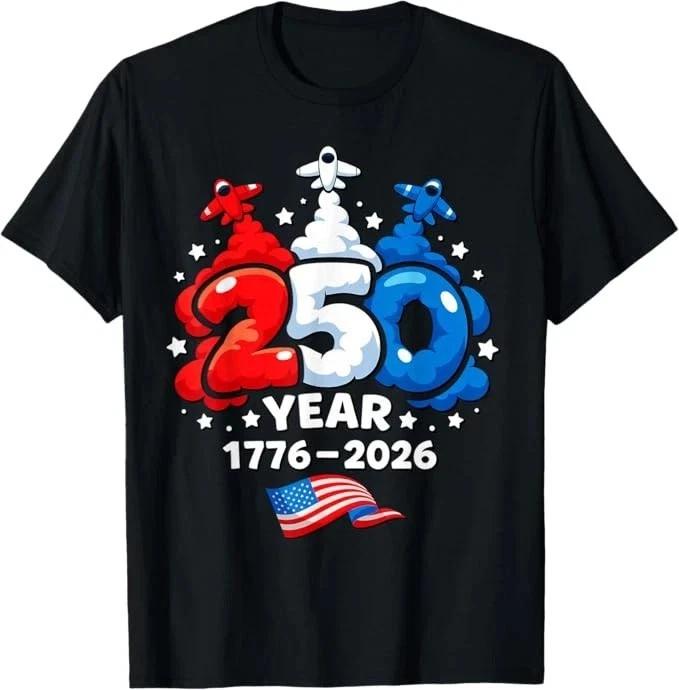 4th Of July 250 Year Patriotic Red T Shirt 4th Of July Gift S