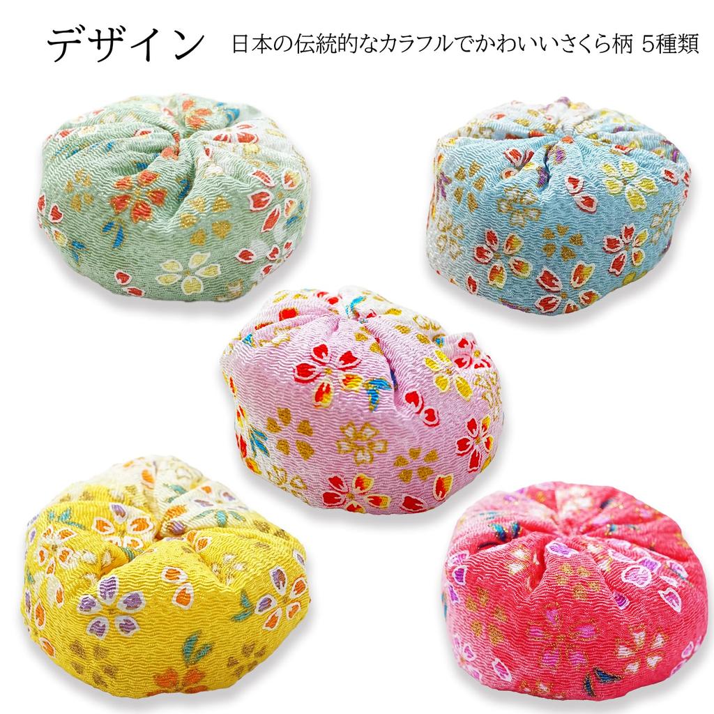 Bean Eurhythmics Folk Nostalgic Toys for Children Chirimen Yuzen Bean Bags, Toys, Crafts, (5 Gold-Painted Bags)