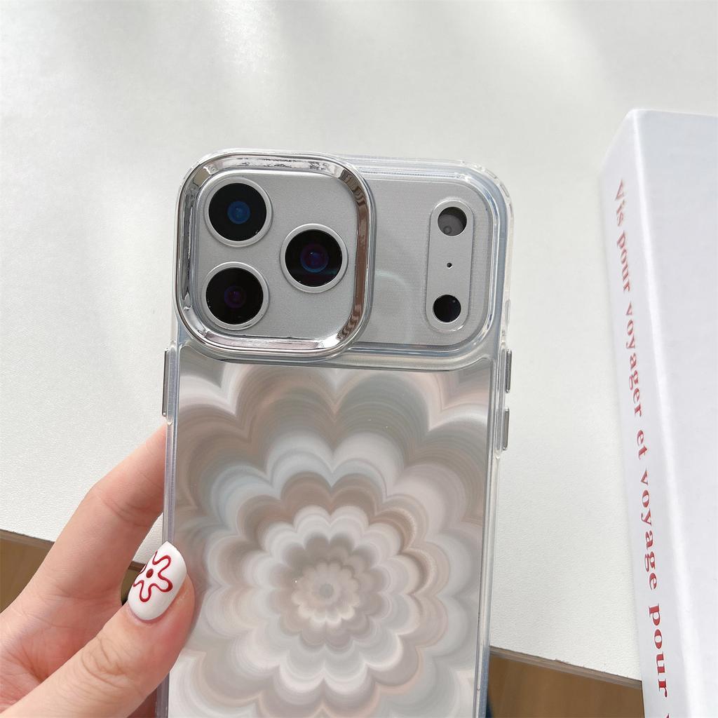 For iPhone 17 Pro Case Striking Phantom Flower TPU Cover with Electroplating Lens Frame