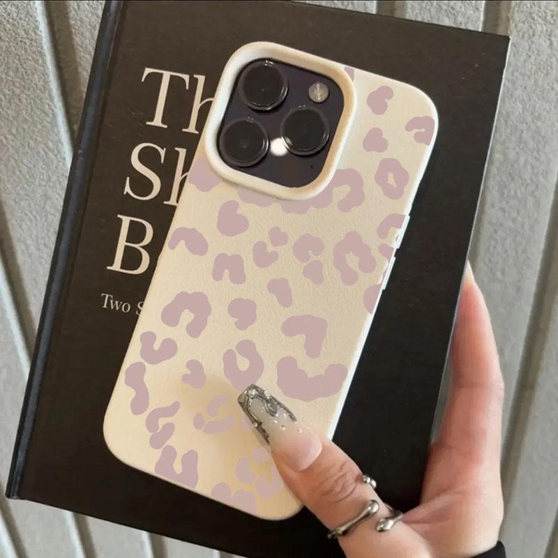 Per iPhone 17 16 15 14 13 12 11 Pro Max Custodia Air Stampa Leopardo Rosa Modello Litchi Cover in Silicone Per iPhone XS X XR 16 Plus 16E
