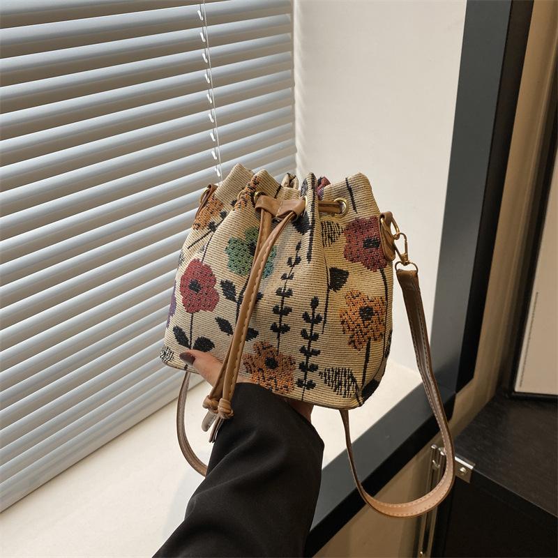 Drawstring Shoulder Bag, Trendy Crossbody Bag, Stylish Bucket Bag, Women's Bag