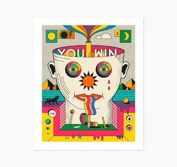 Minimalist Abstract Painting Poster Sunset Illustration Science Fiction Canvas Printing Home Room Wall Decor Frameless Painting