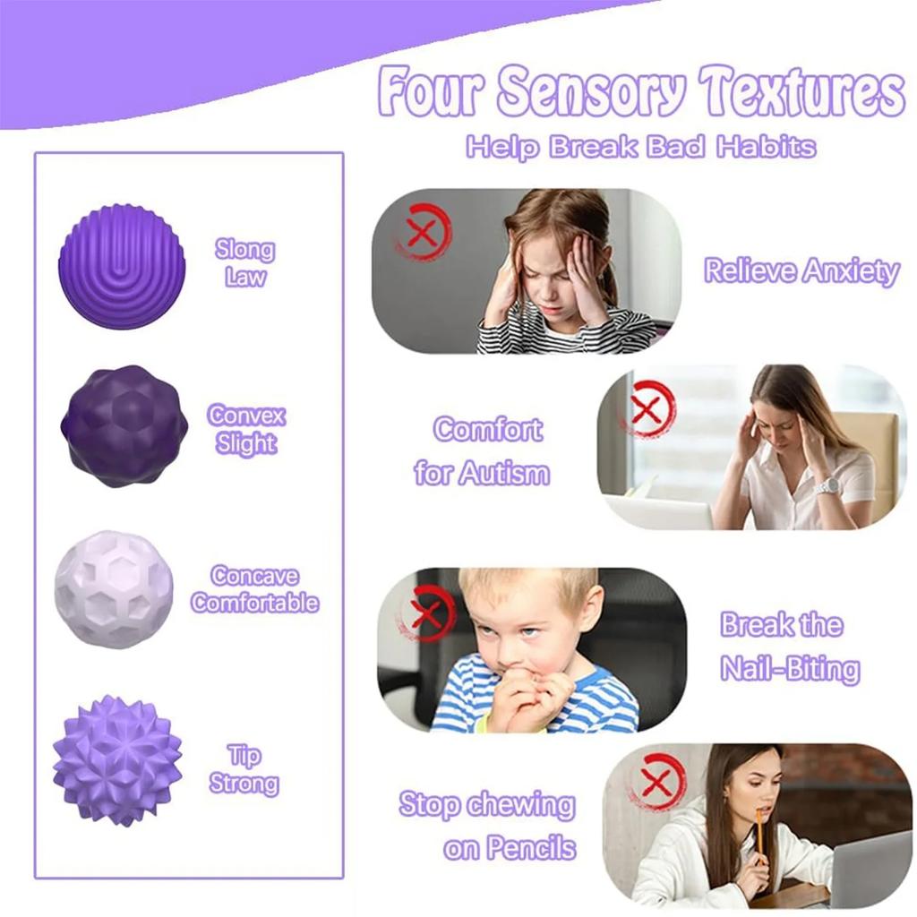 Magnetische Sensorikbälle aus Silikon, Zappelspielzeug, Sorgenbälle, beruhigendes Zappelspielzeug für Kinder und Erwachsene, Linderung von Angstzuständen und Stress, sensorisches Spielzeug
