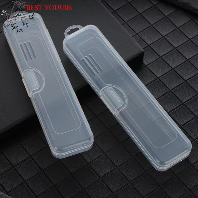 (YOUU06)3Pc Clear Portable Toothbrush Storage Box Modern Plastic Breathable Travel Toothbrush Storage Box For Travel Acessory
