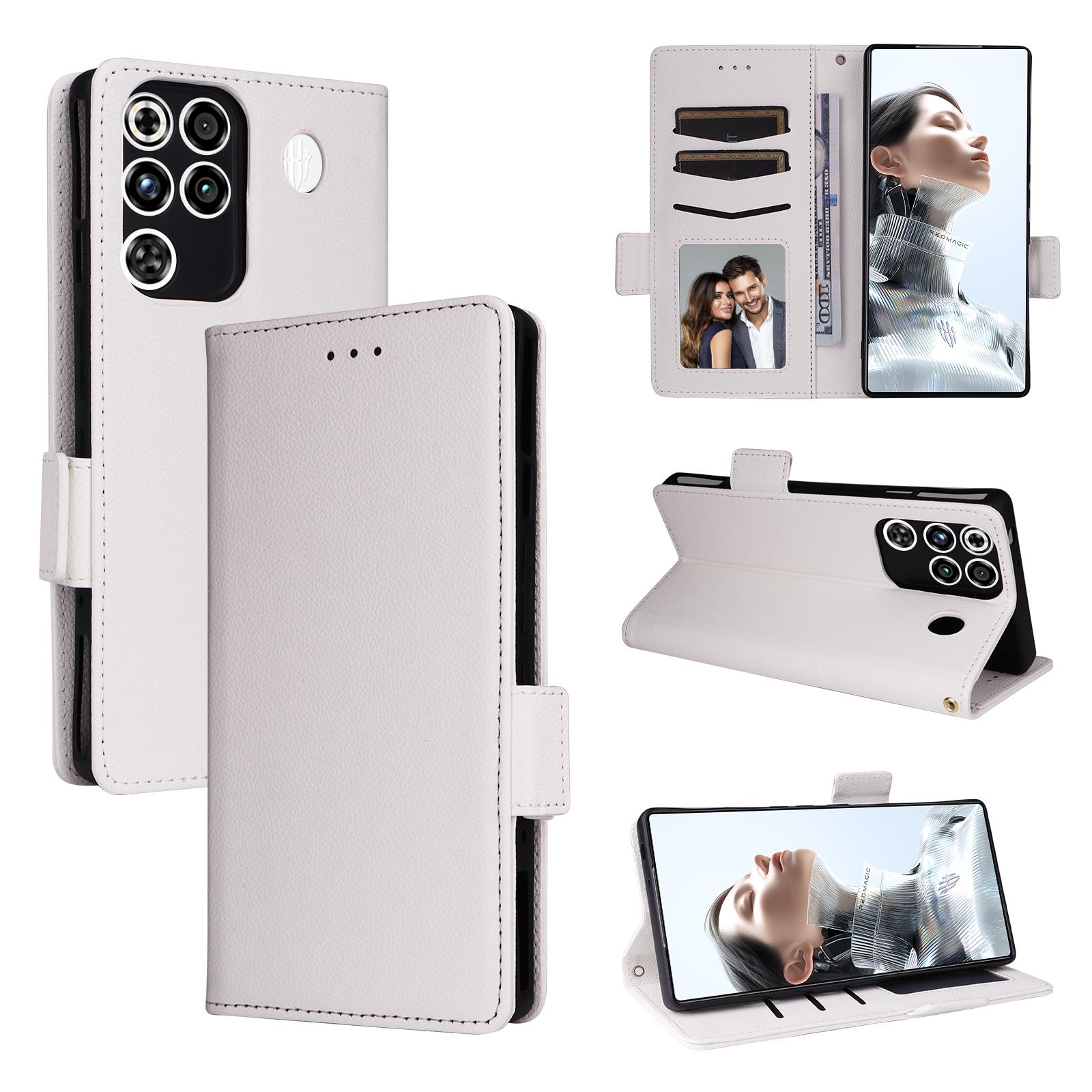 

Чохол-книжка для ZTE nubia RedMagic 11 Pro/Red Magic 11 Pro+ Plus з PU шкіри, захист всього корпусу [Блокування RFID], чохол-гаманець білий