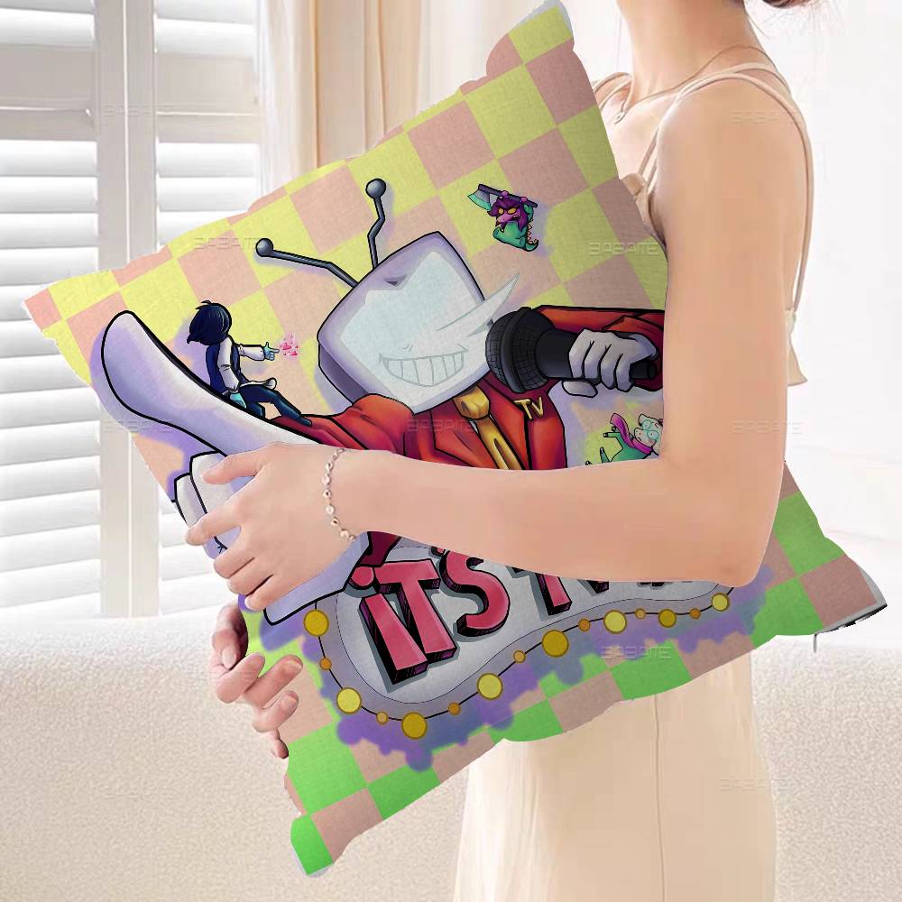 Cartoon Game Deltarune Tenna Meme Cushion Cover Polyester Sofa Cushions Decorative Throw Pillows Home Decoration Pillowcover