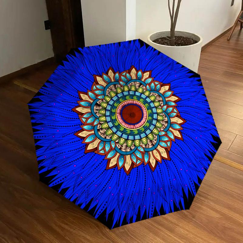 1pc Mandala Artwork Automatic Open/Close Umbrella, Folding Compact Umbrella with Lightweight Design for Women/Men yy251011079