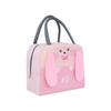 Oxford Fabric Cartoon Lunch Bag Insulated Portable Handheld Lunch Box with Zipper Closure and Soft Handles for Daily Use and Outdoor Activities