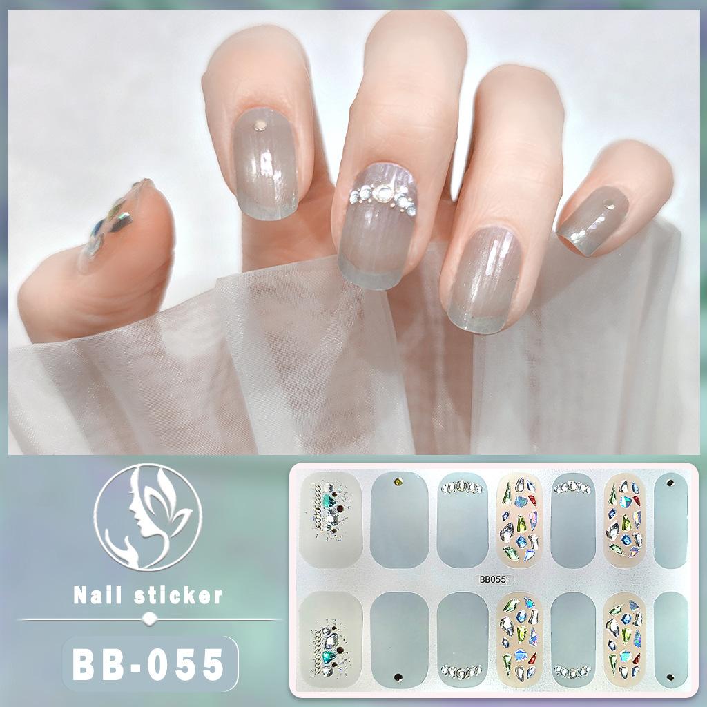 BB 5D No-Bake Gel Nail Sticker Light Therapy Nail Film Nail Sticker Full 3D Hot Gold Wearing Nail Sticker