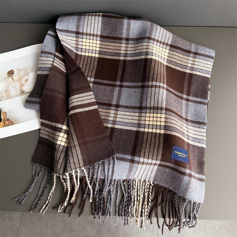 Literary And Artistic Autumn And Winter Gentle Retro Warm Scarf Women'S Shawl Versatile Commuter Fringed Fine Sand Imitation Cashmere Scarf