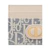 Dior 30 Montaigne Freesia Classic Logo Cotton And Calfskin Card Holder Women Card Holder Blue S2152UDFF-M925