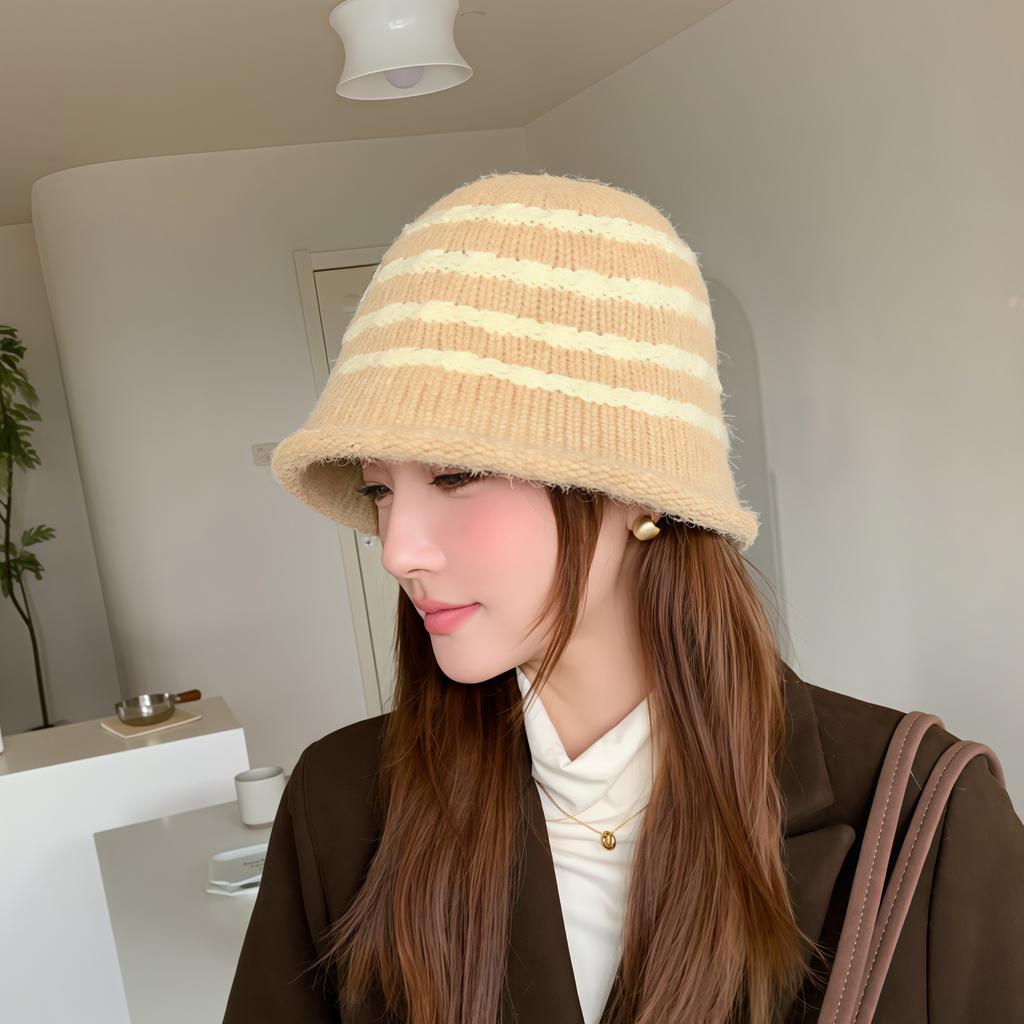 New Autumn and Winter Fisherman Hat Women's Outdoor Warm Wool Basin Hat Versatile Plush Korean Style Casual Plush Bucket Hat