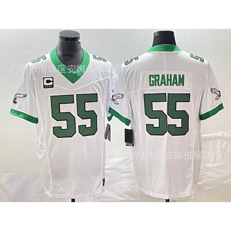 Philadelphia Eagles NFL Jersey 1 Jalen Hurts Green Embroidered Football Shirt Men