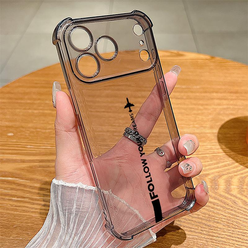Airplane Snow Mountain Landscape Pattern Case For iPhone 17 Pro Max Coque iPhone 16 15 14 13 Pro Max 11 Shockproof Clear Soft Silicone Cover