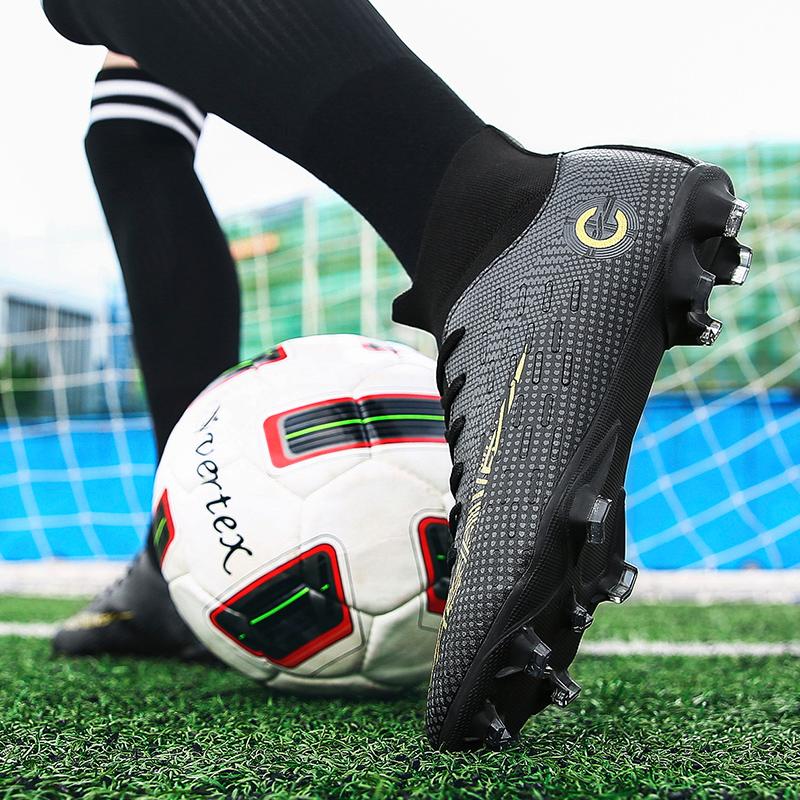 Men Football Boots Cleats Professional Kids TF/FG Indoor Society Ultralight Sneaker Soccer Shoes Resistant Casual Football Shoes