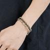 Bracciale a Catena da Ciclismo in Acciaio al Titanio da Uomo Stile Punk Fascia da Polso per Bici Tono Nero Oro