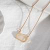Handmade Semi Stone Choker Natural Stone Square Pendant Fashion Raw Gemstone Necklace  Yoga