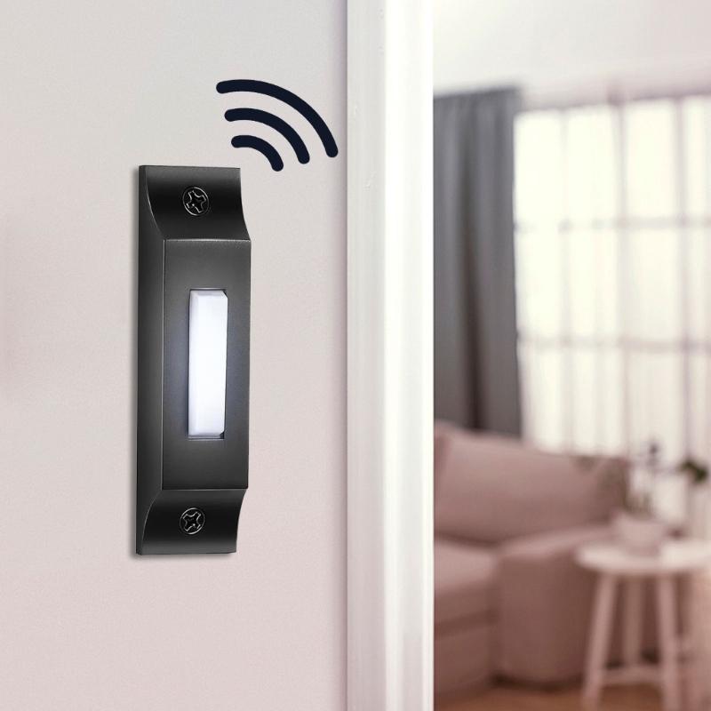 Osvětlené tlačítko zvonku Kovový nástěnný držák Spínače Elegantní osvětlené tlačítko zvonku Jednoduché použití pro vstup do domu