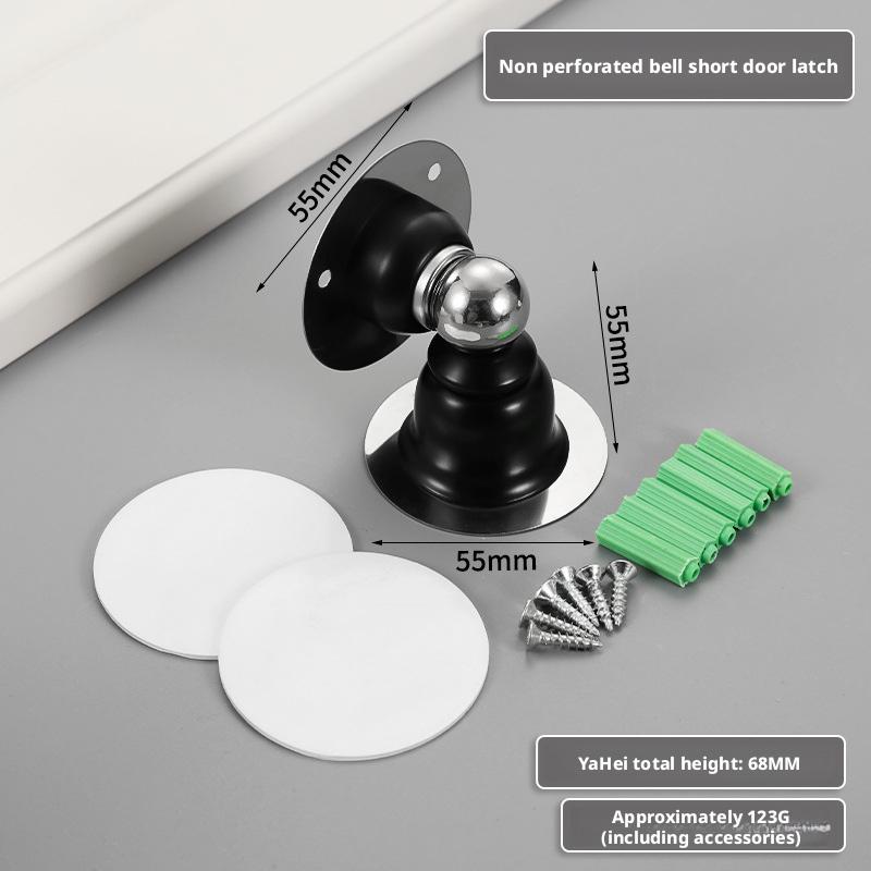 Ultra-Short Mini Magnetic Door Stop-No Drill Stainless Steel for Low/Short Doors Bathroom Toilet Doors Nail-free Doorstop