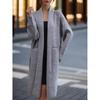 Women's 2024 Autumn/Winter Casual Long Knitted Cardigan Sweater Coat with Lace-Up Design