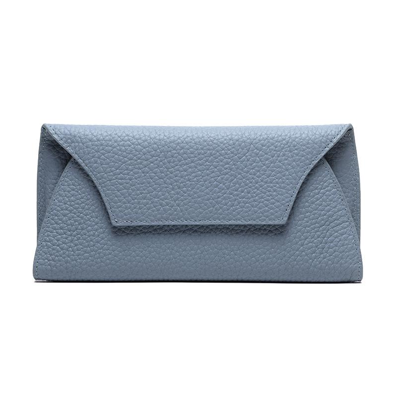 The First Layer Of Cowhide Creative Versatile Long Wallet Women'S Simple Leather Glasses Case Wallet Can Be Placed On Mobile Phones