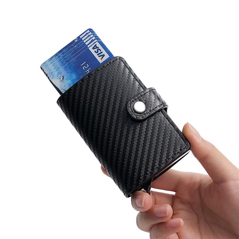 RFID Aluminum Alloy Credit Card Holder - Anti-Theft Pop-Up Design