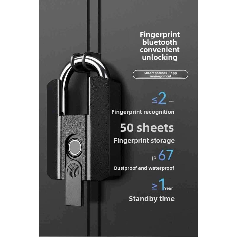 Waterproof Smart Fingerprint Padlock Mobile Phone Bluetooth All-through Lock Electronic Lock Luggage Cabinet Lock Drawer Fingerprint Lock Large