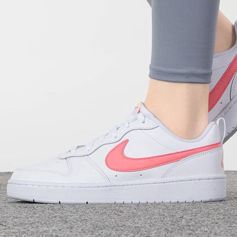New Nike Court Borough Low 2 White Coral Chalk GS BQ5448-124