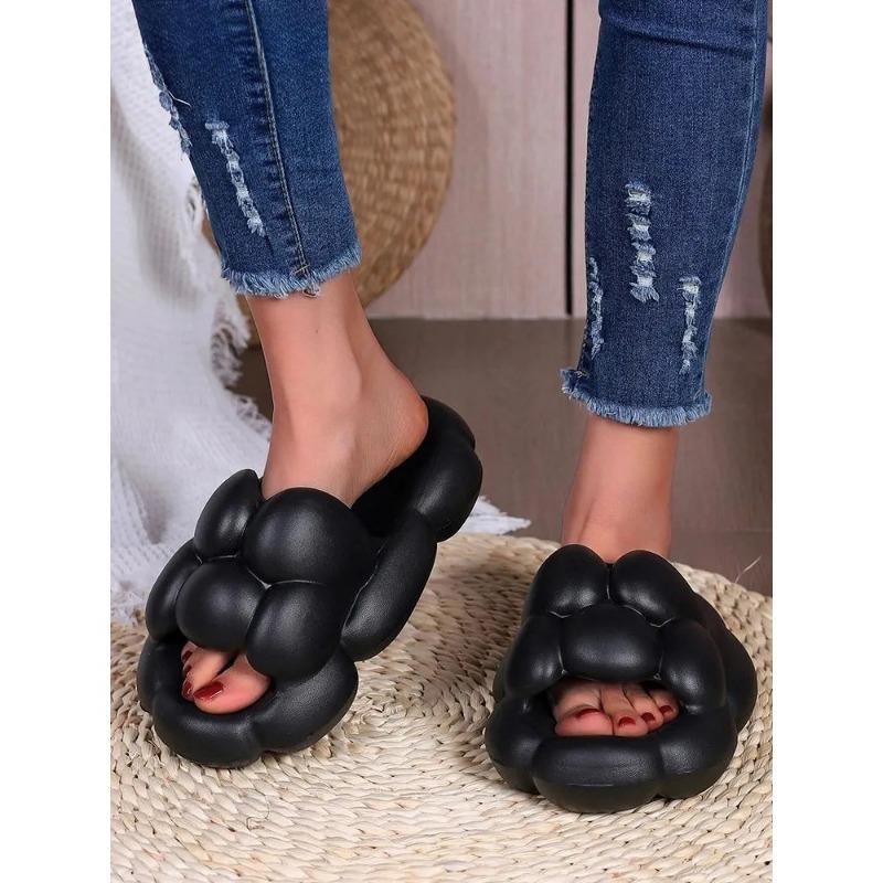 House Slipper Women Egg Cute Kawai Cloud Sandals Summer Flip Flops Beach Slides Home Casual Room Shoes Platform Flat Female Men