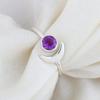 Amethyst Gemstone Ring, Solid 925 Sterling Silver Ring, Crescent Moon Ring, Handmade Ring, Birthstone Ring, Valentine Ring